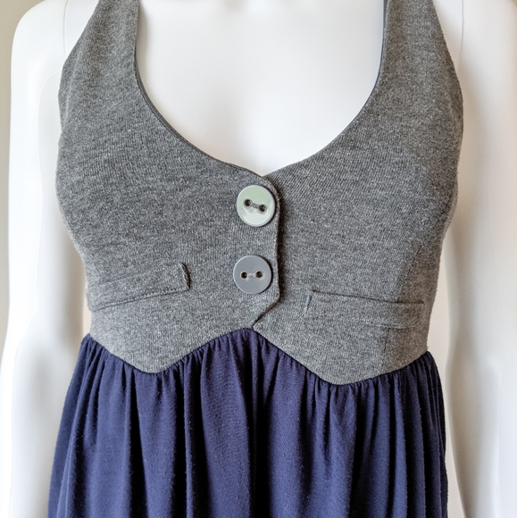 Navy & Grey Suit Dress - Picture 3 of 5